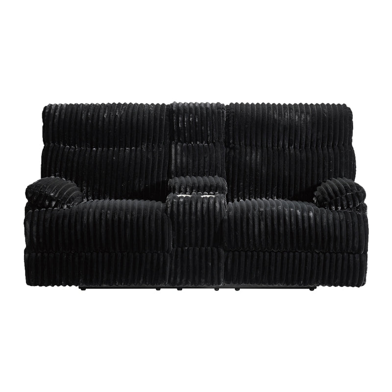 Admiral Loveseat with Console in Masis Black