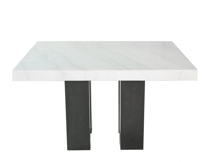 Steve Silver Camila Marble Top Dining Table in White