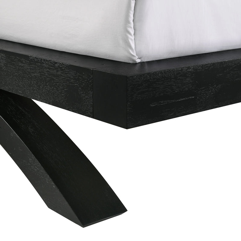 Allan Bedroom Set with 2 Nightstands in Black