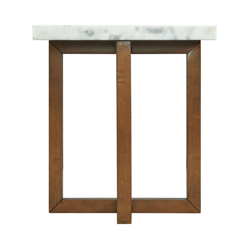 Morris End Table in Espresso W/White Marble Top (3A Packing)