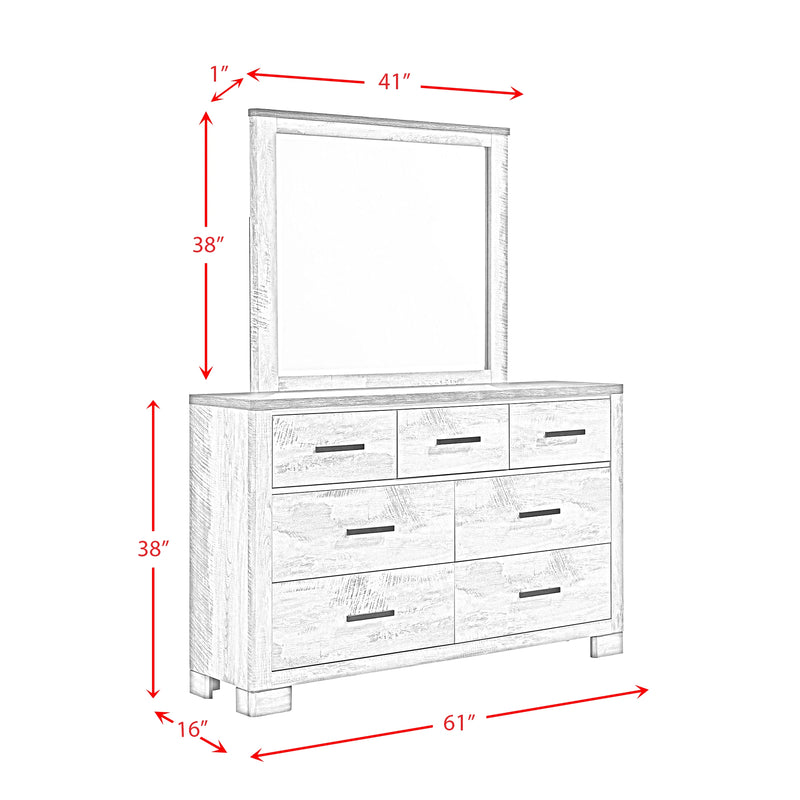 Millers Cove 7-Drawer Dresser with Mirror