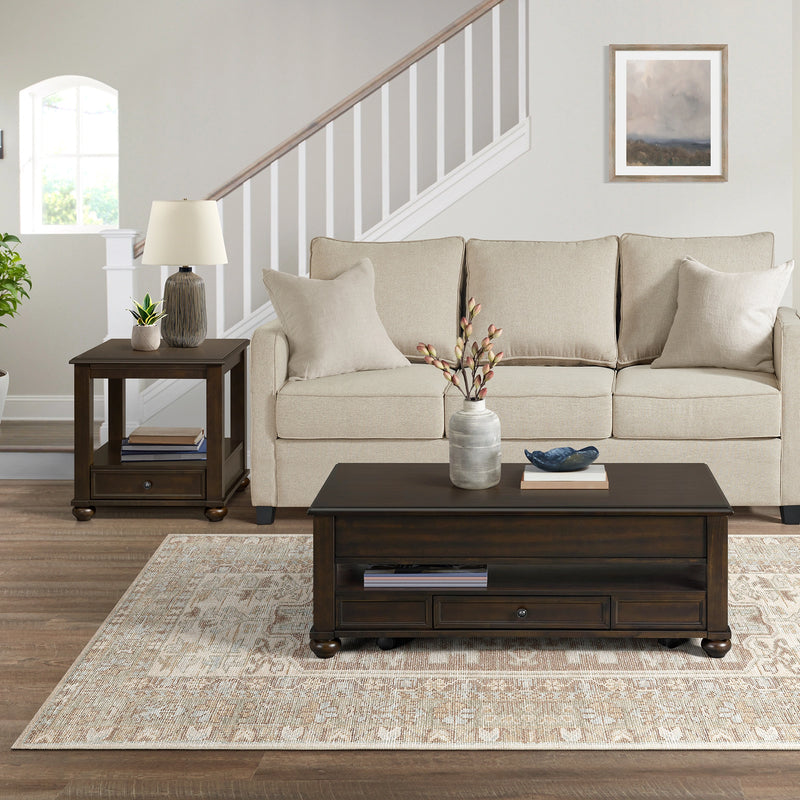 Wagner Occasional Table Set in Cherry-Rectangular Lift-Top Coffee Table