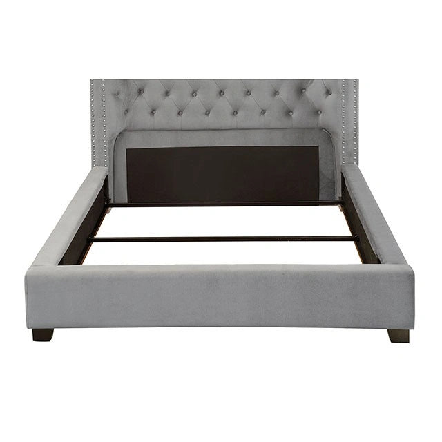 Cayla Cal.King, E.King, & Queen Bed Silver & Grey