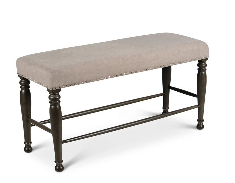 Steve Silver Caswell Counter Bench in Harbor Grey