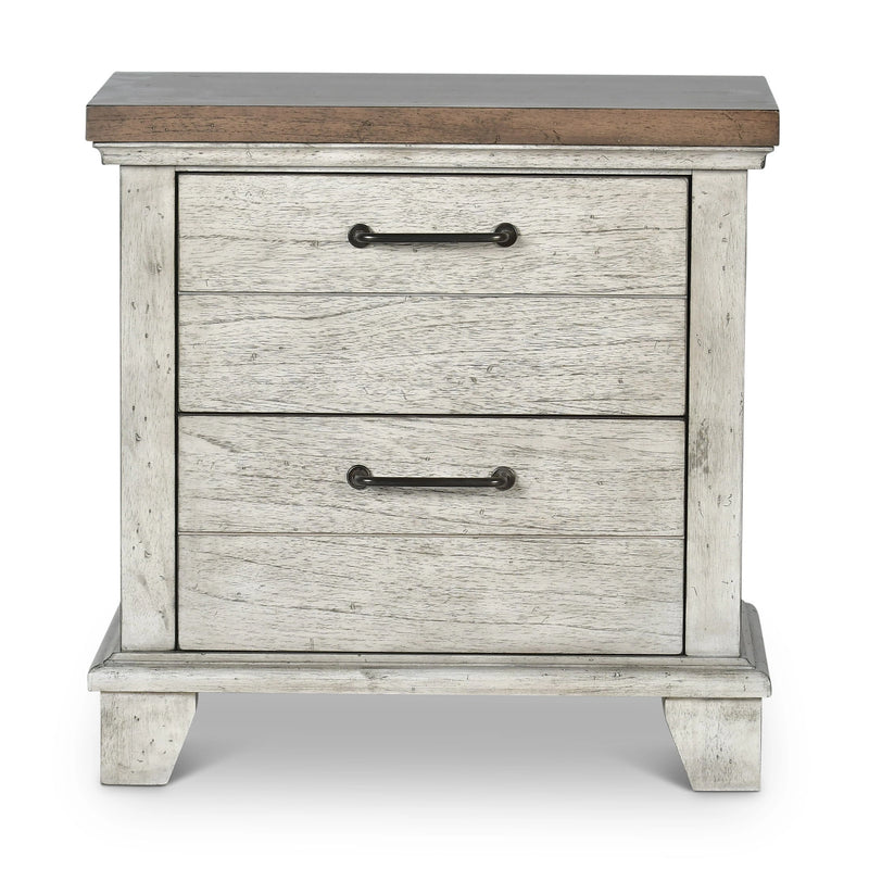 Steve Silver Bear Creek 2 Drawer Nightstand in White Smoke