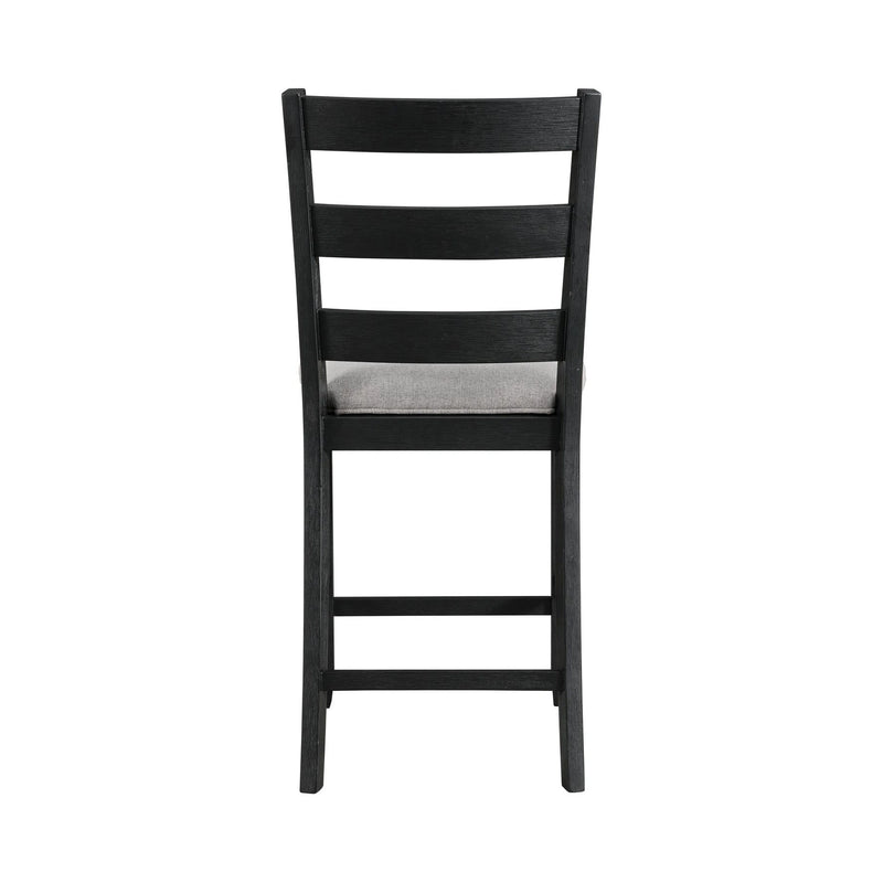 Martin Side Chair with Grey Fabric - Black Finish (2 Per Carton)
