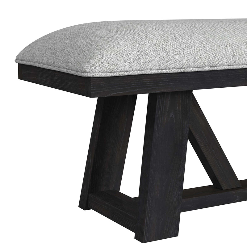 Transcend Bench with Light Grey Fabric in Charcoal