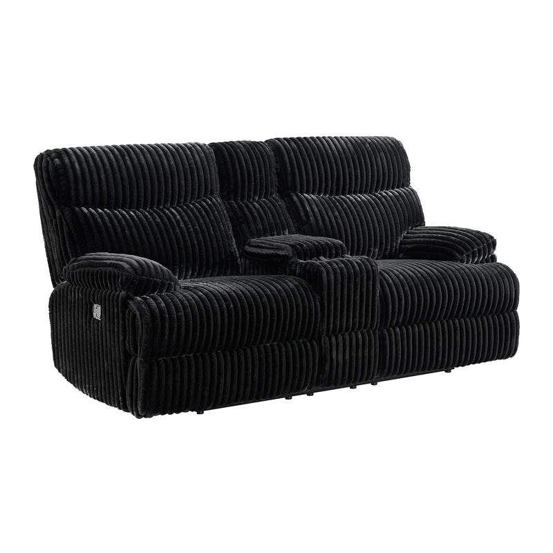 Admiral Loveseat with Console in Masis Black