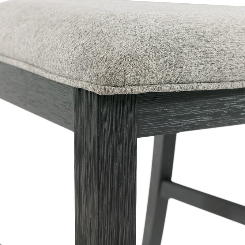 Martin Side Chair with Grey Fabric - Black Finish (2 Per Carton)