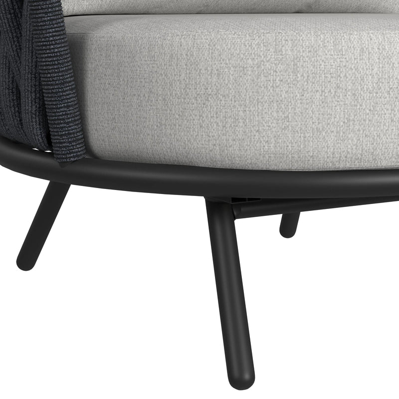 Bali Loveseat with Olefin Grey in Dark Grey