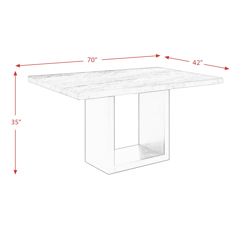 Valentino White 5PC Dining Set-Table & Four Chairs
