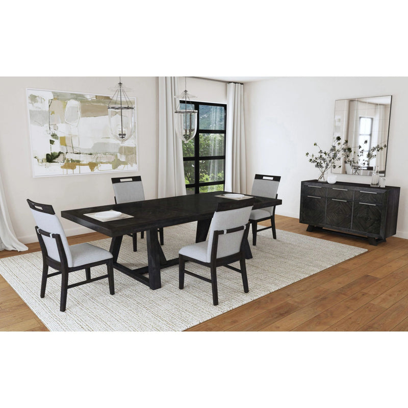 Transcend Side Chair with Light Grey Fabric in Charcoal (2 Per Carton)