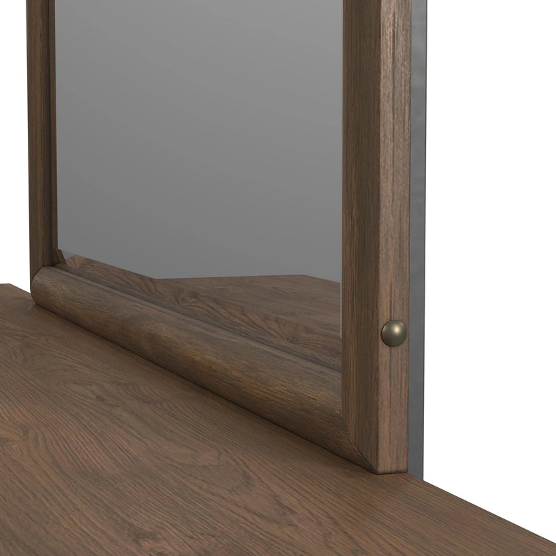 Brisbane UPH Bedroom Set with Boucle Beige and LED in Brown
