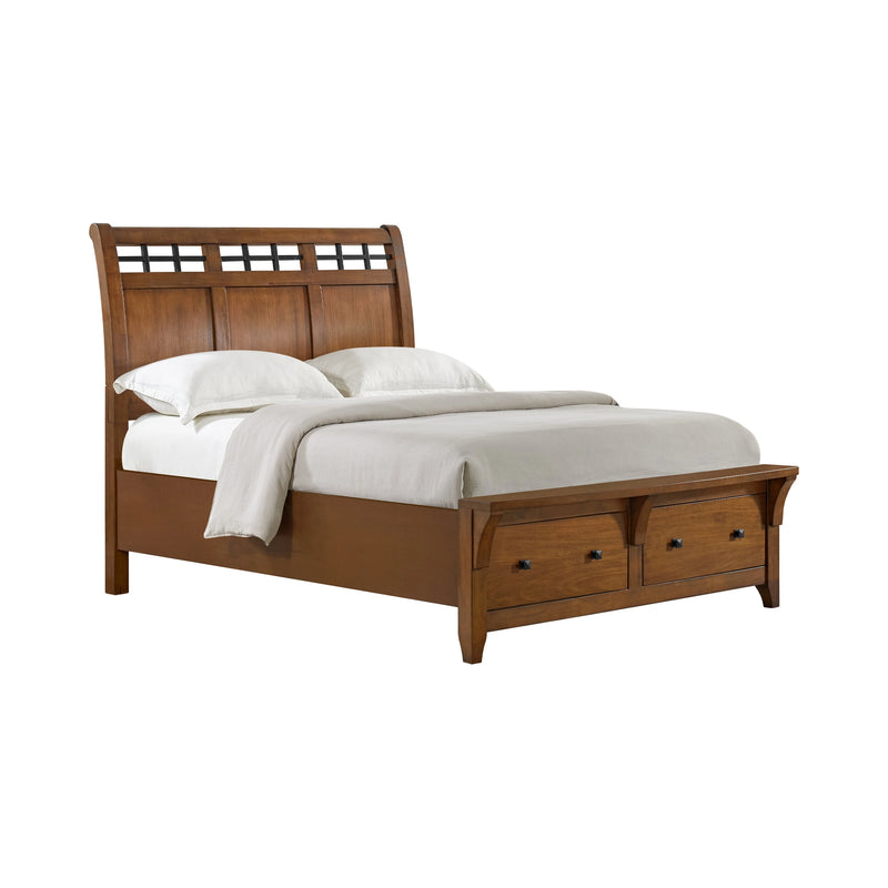Gage Sleigh Storage Bed in Chestnut