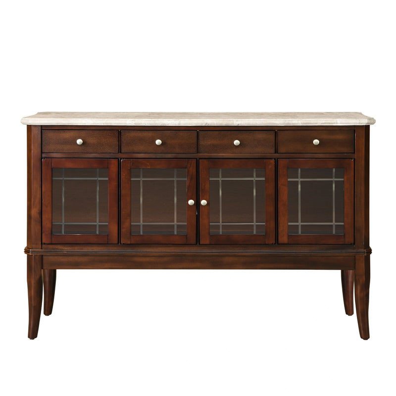 Steve Silver Marseille Marble Top Sideboard in Merlot Cherry