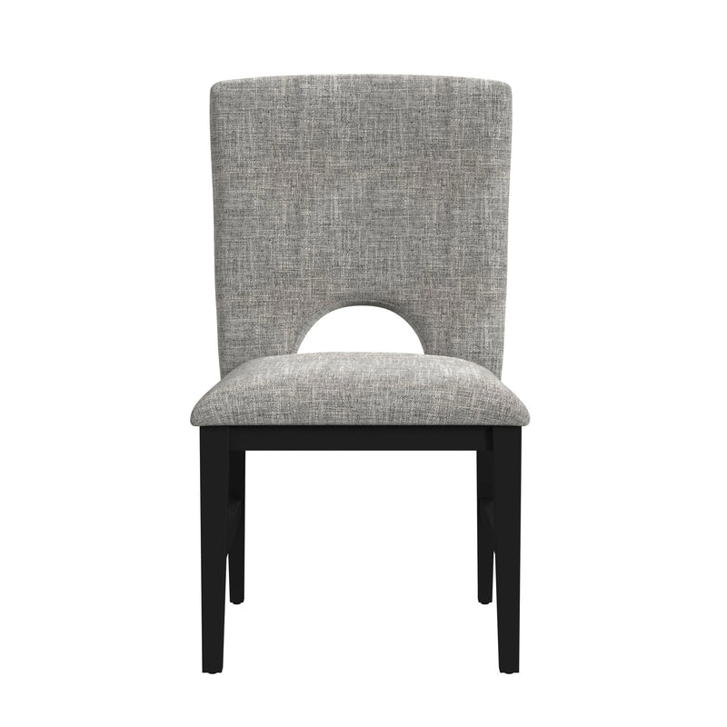 Oregon Side Chair with Grey Fabric in Black (2 Per Carton)