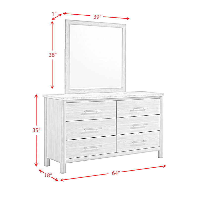 Jonas Dresser and Mirror Set in Natural