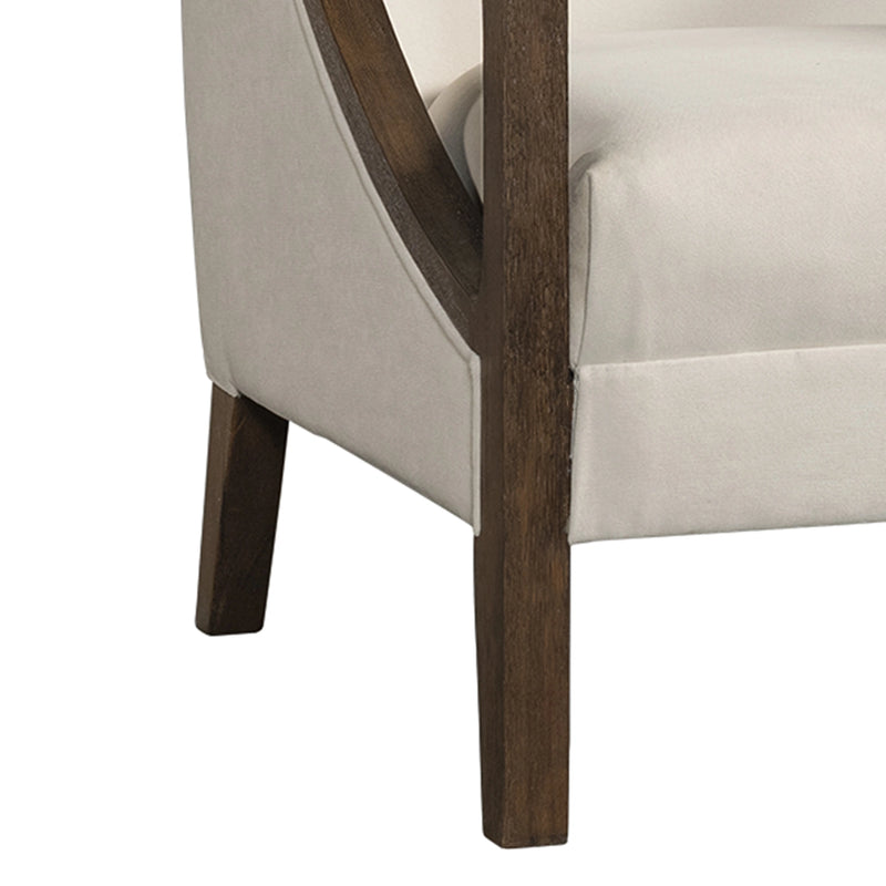 Hopkins Chair w/Brown Arm Columbia Charcoal