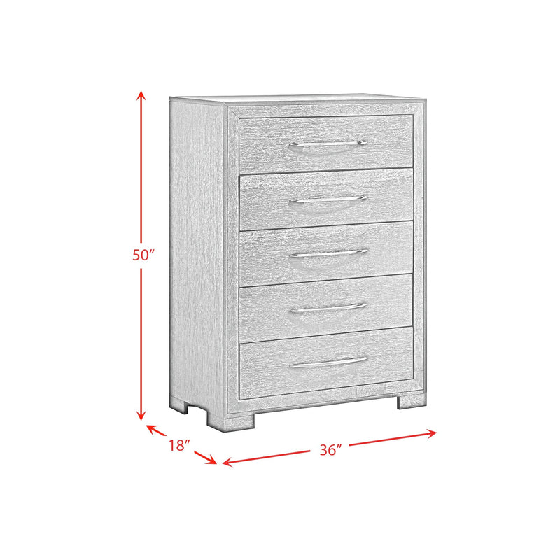 Allan Bedroom Set with 2 Nightstands in Black