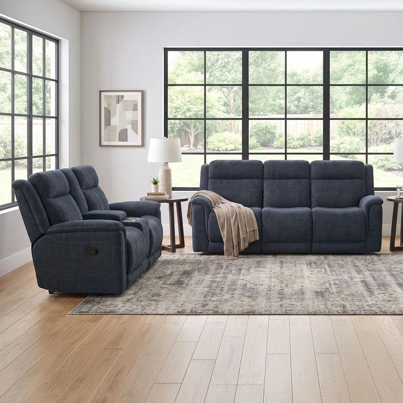 Striker Living Room Set in Bristol Cobalt