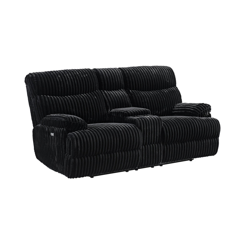 Admiral Loveseat with Console in Masis Black