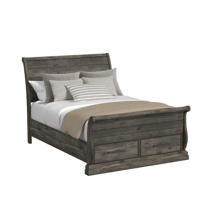 Park Ridge Sleigh Storage Bed in Charcoal