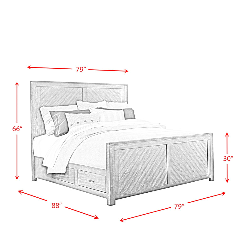 Jax Platform Storage Bed in Cherry