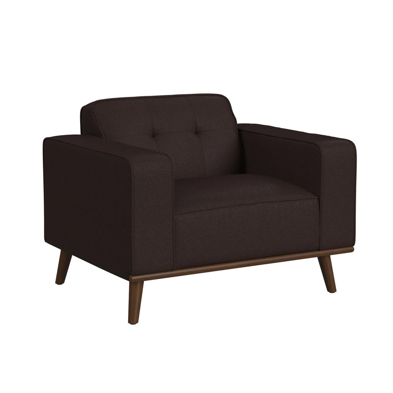 Destiny Chair with Wood Front in Pebble Brown