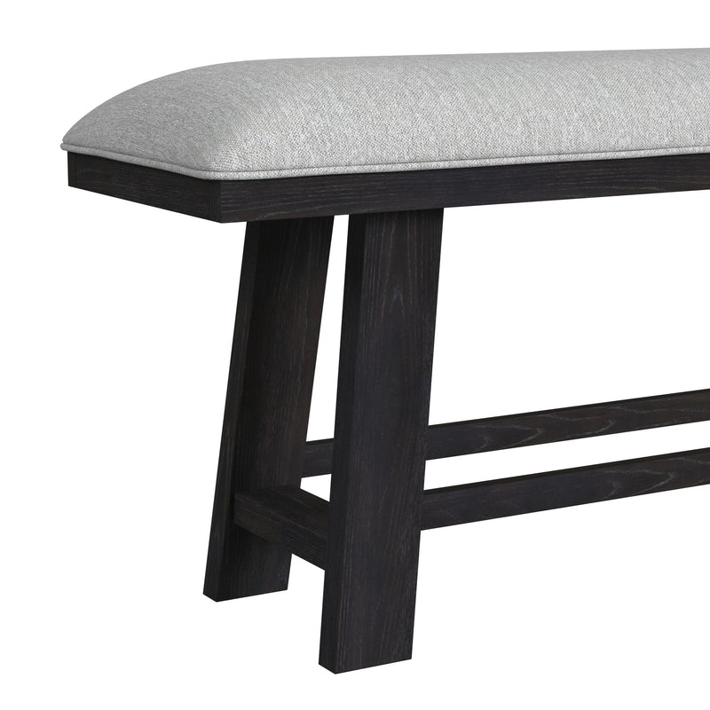 Transcend Bench with Light Grey Fabric in Charcoal