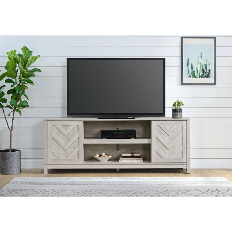 Eleanor 70"" TV Stand with Sliding Door in White