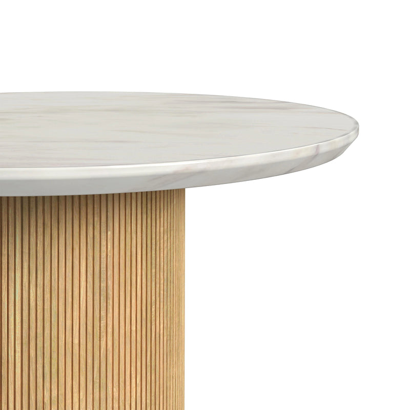Sylvie Occasional Table Set with White Faux Marble Top and Base