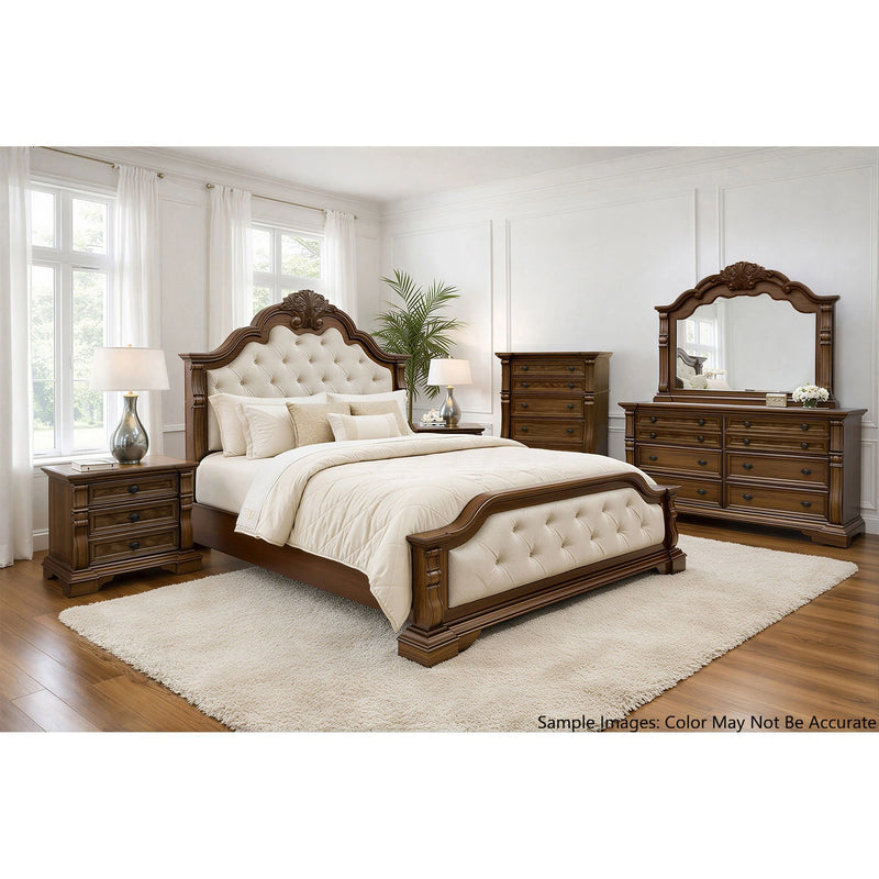 Alamonte Nightstand with Power, USBC and Hidden Drawer in Medium Brown