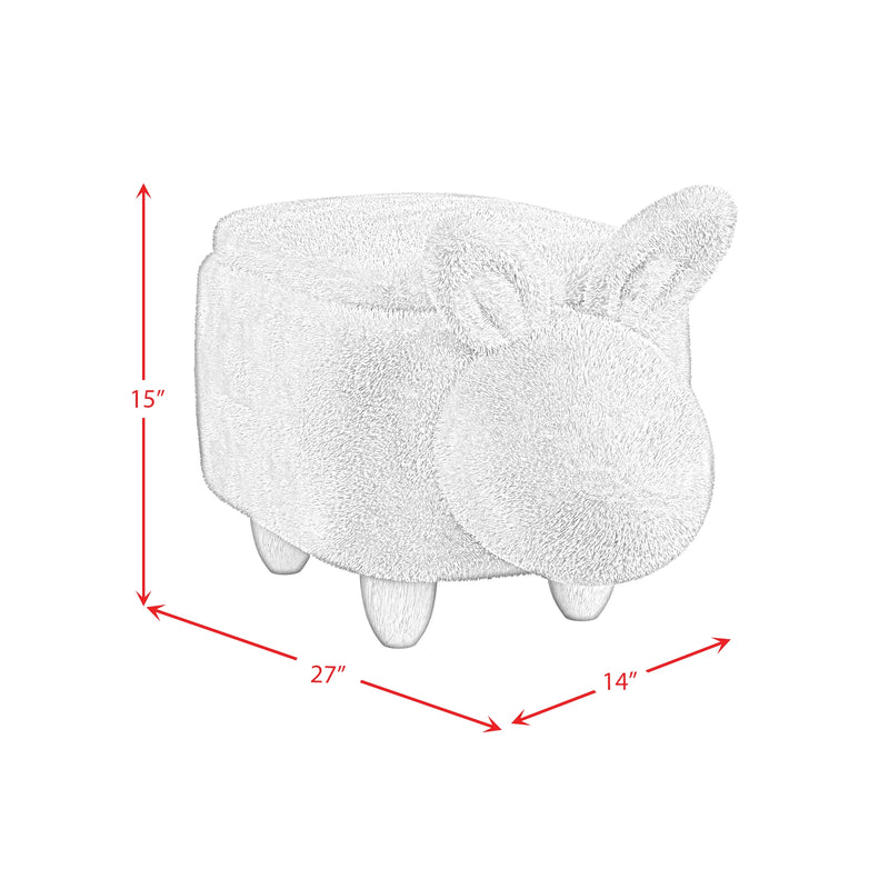 Rabbit Storage Stool in White