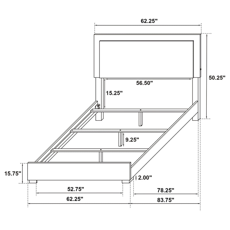 Marceline Panel Bed with LED Lighting