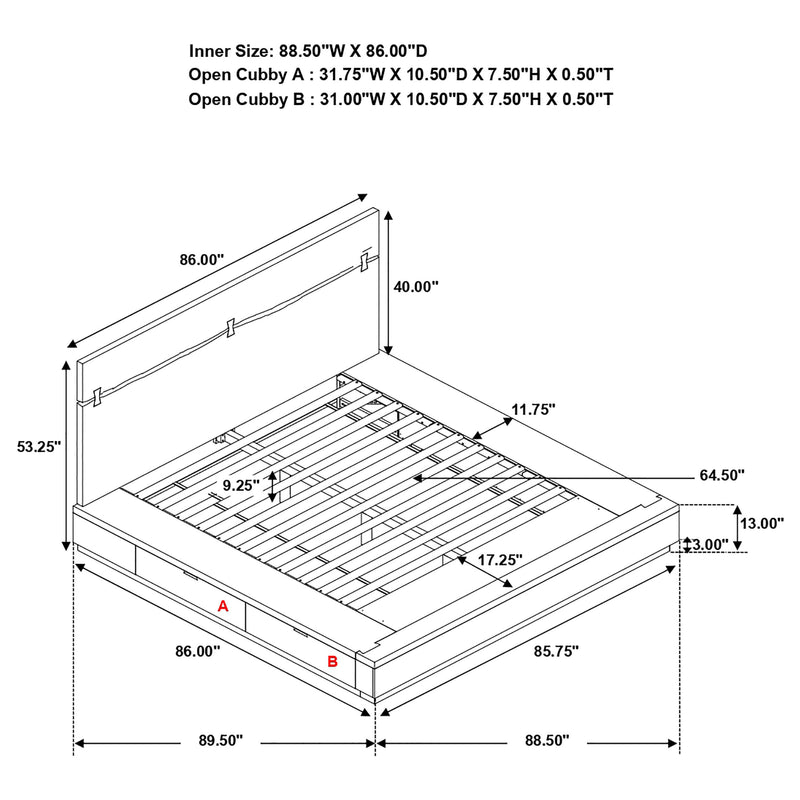 Winslow Panel Platform Storage Bed