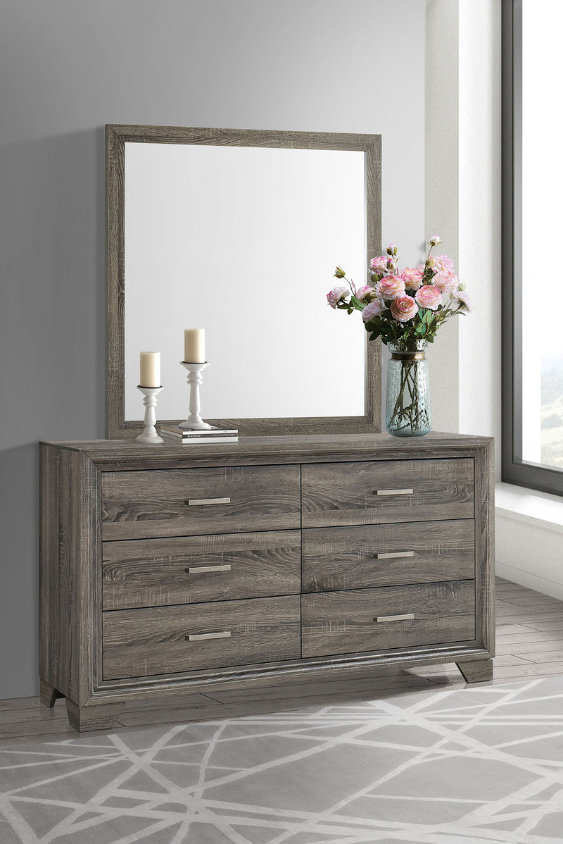 grey dresser with mirror Wright Dresser with Mirror — Bedbutlers Furniture (Victoria, TX)