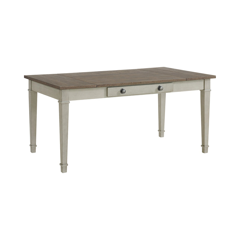 Farmington Rectangular Dining Table in Medium Brown and Washed Stone