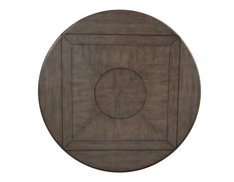 Steve Silver Abacus Round Drop Leaf Storage Table in Smoky Alabaster
