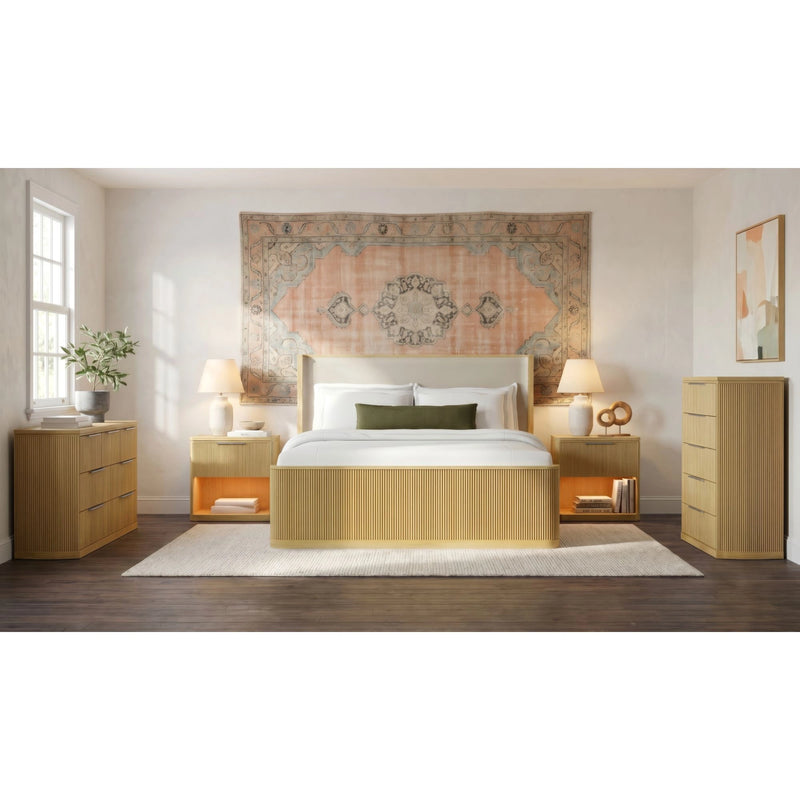 Sylvie UPH Bedroom Set with 2 Nightstands