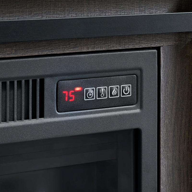 Macau Console with 23"" Fireplace Insert in Grey