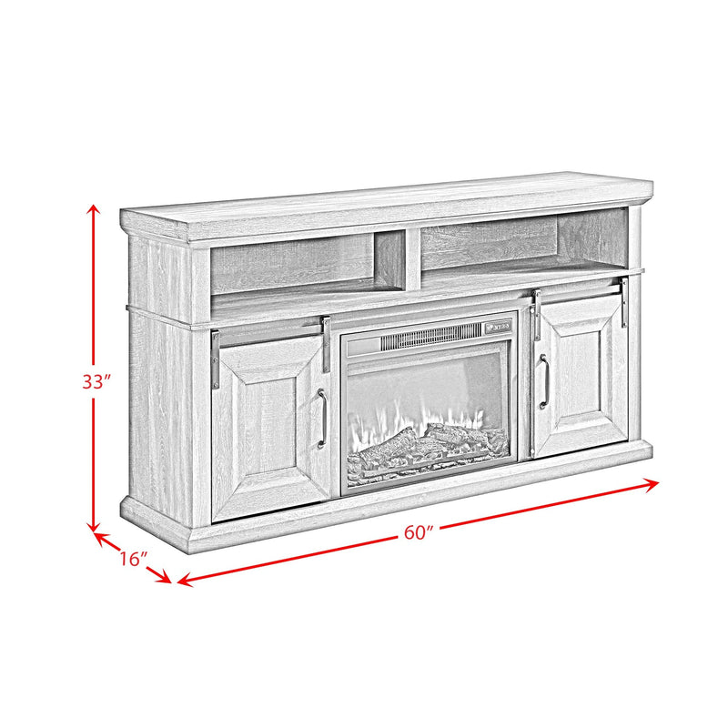 Macau Console with 23"" Fireplace Insert in Grey