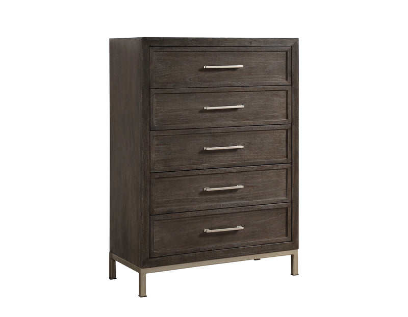 Steve Silver Broomfield 5 Drawer Chest in Walnut
