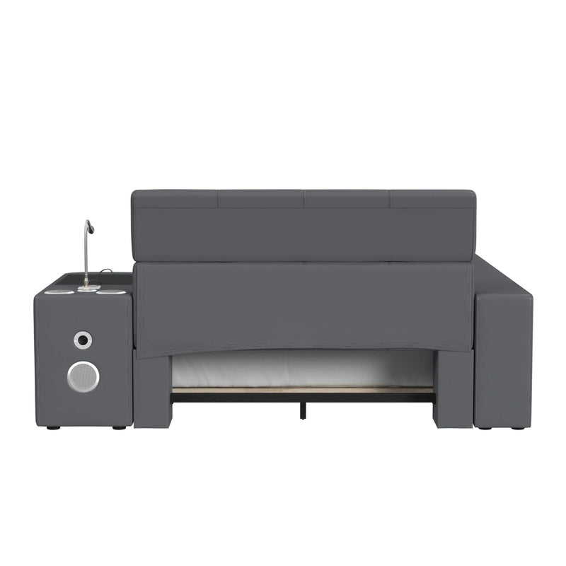 Valari Transformer Bed with Electronic Features in Grey PU