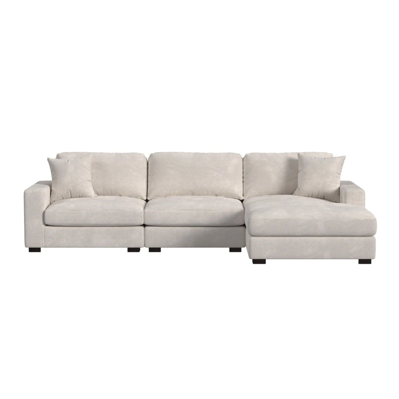 Arizona Modular Sectional Set with RHF Chaise in Steno Beige