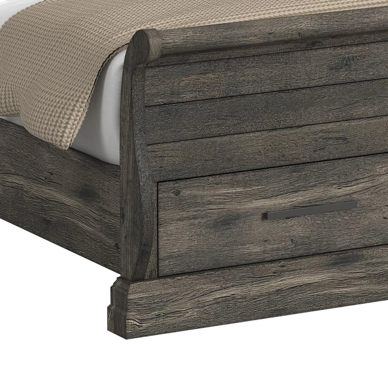 Park Ridge Sleigh Storage Bedroom Set in Charcoal