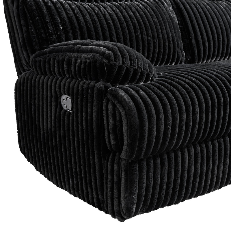 Admiral Loveseat with Console in Masis Black