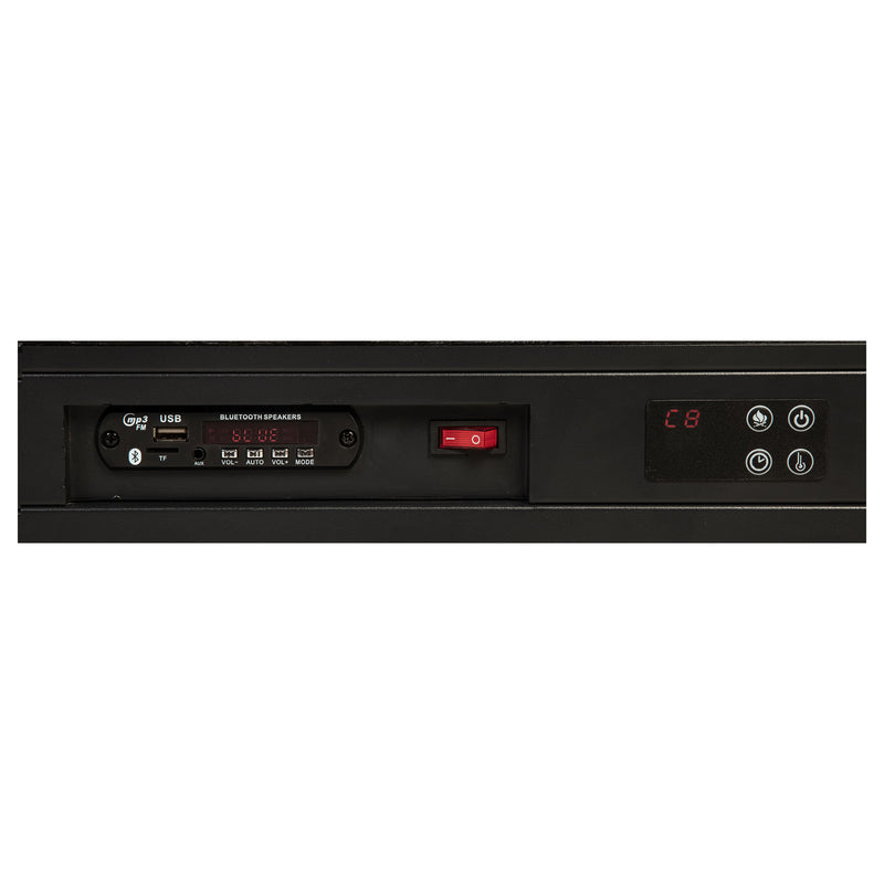 Senna Panel Bed with Bluetooth Speaker and Flame Visualizer