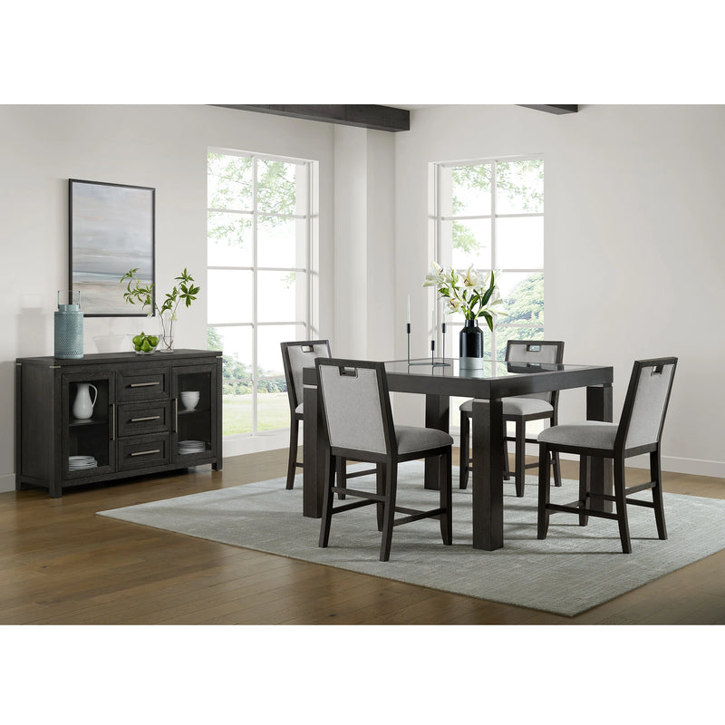 Elodie Counter Chair with Grey Fabric in Charcoal (2 Per Carton)