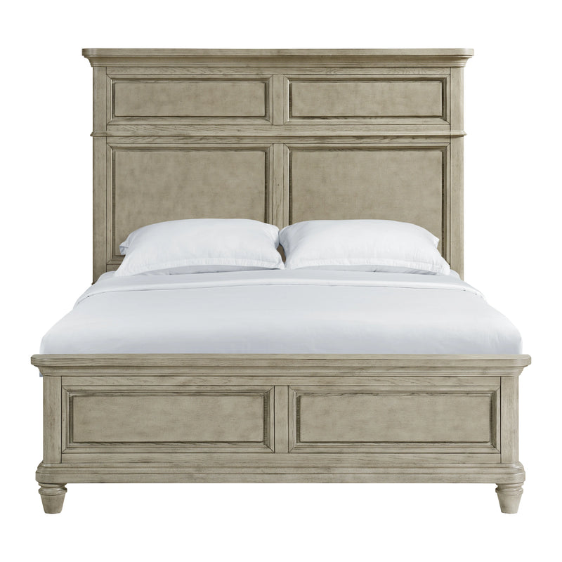 Whit-Ash Panel Bed in Light Grey