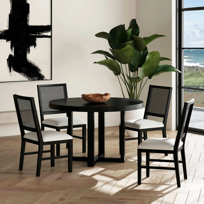 Bahama Breeze 47.5"" Round Dining Table in Black